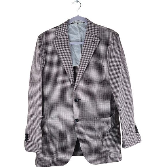 Suitsupply Other - SUITSUPPLY Havana Patch Men Blazer UK38R Slim Linen Silk Wool Cotton Patterned